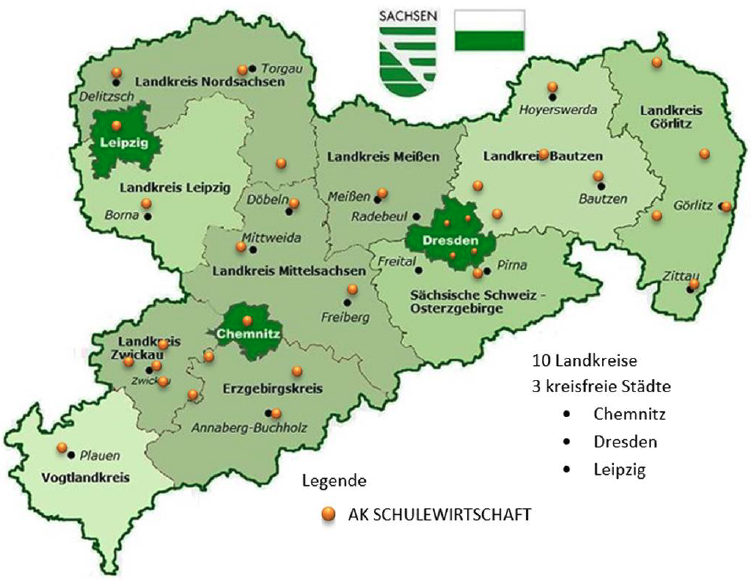 Landkarte Arbeitskreise SCHULEWIRTSCHAFT